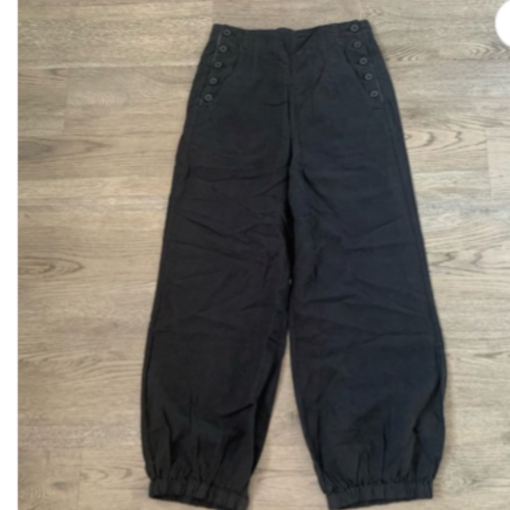 Anthropologie Pilcro Black Linen Joggers | Size 28